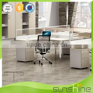Modular Furniture Metal Frame and MFC Melamine Table Staff Work Station for 2 Persons thumbnail-1