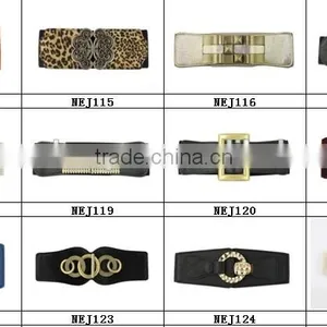 Ladies Classic Design Fashion Black Elastic Pu Ribbon Waist Belt thumbnail-6