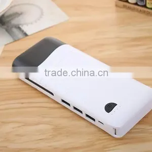 Portable Power Bank for Smartphones 12000mAh FashionableTriple USB Out With Table Lamp thumbnail-1