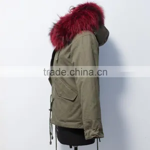 Pc008 New Arrival Women Fur Trim Parka Jackt thumbnail-3