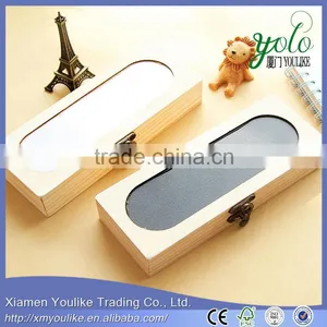 Retro Wooden Clasp Black and White Board Pen Boxes Creative Multi-function Receive a Pencil Case thumbnail-3