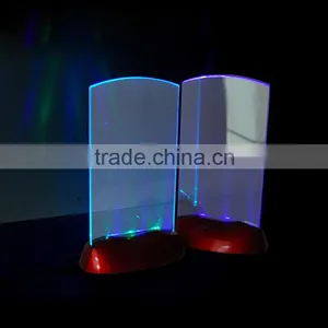 Plastic Acrylic Led Light Flashing Table Tent Card Holder ,Flashing Shining Display Holder For Wine Bar Party thumbnail-1