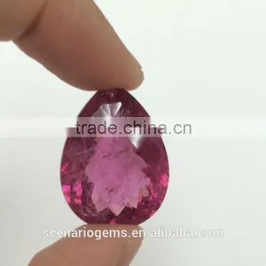 #6OZZZ Natural Pink Tourmaline Pear Faceted Loose Gemstone Rubellite thumbnail-1