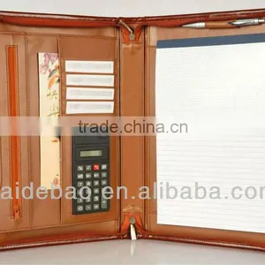 A4 Leather Portfolio Case With Notepad and Caculator thumbnail-1