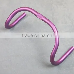 Anodized Purple Handle Bar for Single Speed Bicycle Drop Bar thumbnail-1