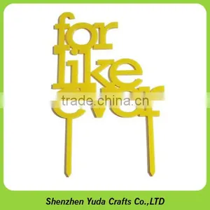 for Like Ever Cake Topper Monogram/ Yellow Lucite Anniversary Decorational Cake Accessories thumbnail-1