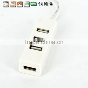 Wholesale Slim-shape Low Cost Portable and Ultra-Light Plastic Casing Usb Hub, 480MBPS 4-Port USB 2.0 Hub thumbnail-2