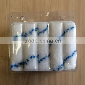 4"white With Blue Strip Mini Nylon Paint Roller Sleeve thumbnail-1