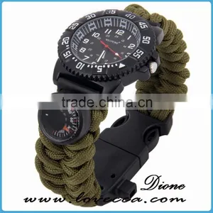 Multifuctional 6 in 1 Survival Paracord Bracelet Compass Watch Hiking Different Colors Outdoor Camping thumbnail-4