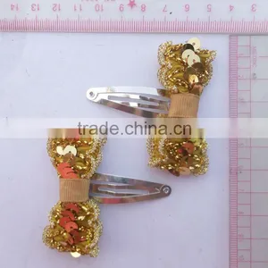 Gold Bow Snap Hair Clips thumbnail-1