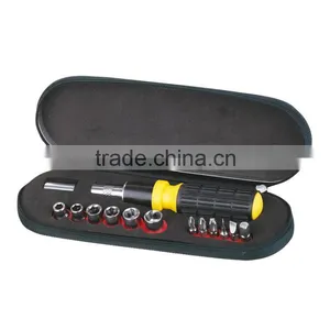 15pcs Ratchet Handle Socket Set Bit Set Kraft Tool Box thumbnail-1