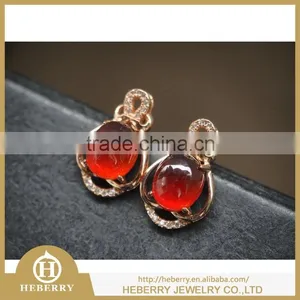 Orange Color Garmet Gemstone With 925 Sterling Silver Earring Wholesale thumbnail-2