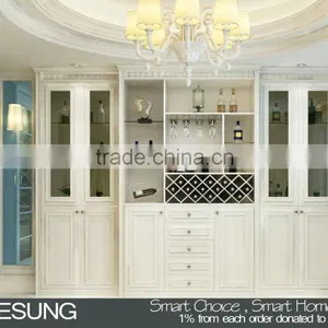 Homesung 2016 Modern Customized Size White Solid Wood Wine Cabinet thumbnail-1