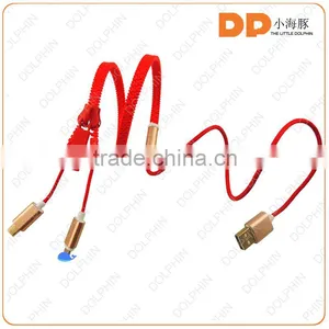 Multifunctional Mobile Accessories 2 in 1 Zipper Usb Cable for Iphone and Android Charger thumbnail-5