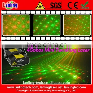100mW RG 4 Gobos Mini Twinkling Laser Light thumbnail-1
