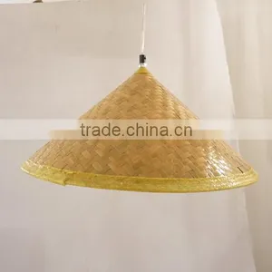 Vintage Fancy Indoor Decorative Hat Shaped Chandelier Bamboo Hand Woven Pendant Lights/Lamps thumbnail-1