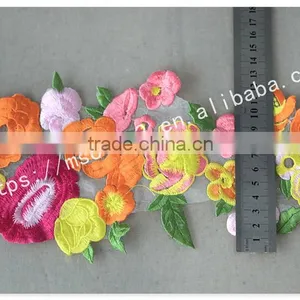 Newest Design Beautiful Flower Embroidery Organza Lace With Organza thumbnail-2
