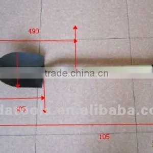 Black Painted Shovel With Stamped Logo Wood Handle thumbnail-1