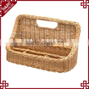 Chic Dividers Design Rattan Handcraft Office Storage Basket Pen Holder thumbnail-3