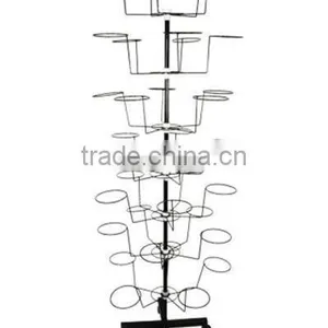 Special Retail Hat Cap Metal Rack Rotating Spinner Floor Standing thumbnail-1