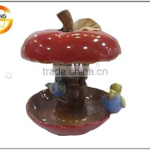 Delicate Red Apple Ceramic Bird Feeder thumbnail-1