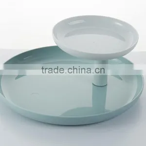 Plastic DIY Round Two Layer Fruit Tray thumbnail-3