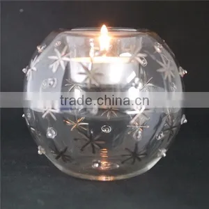 Mercury Round Glass Tealight Candle Holder Made in China thumbnail-1