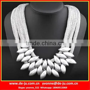 Fancy Ladies Gift Silver Metal Choker Necklace thumbnail-1