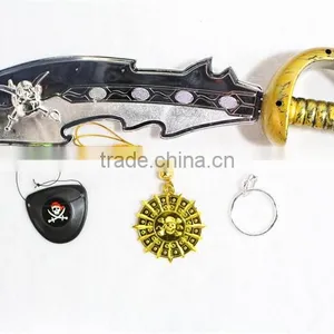 Plastic Pirate Sword With Eye Patch Earring and Badge for Kid Toy thumbnail-2