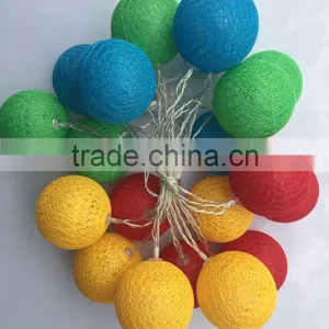 Outdoor Cotton 6cm Ball Led String Lights 1m 10leds Fairy Christmas Lamp Home Wedding Party thumbnail-4