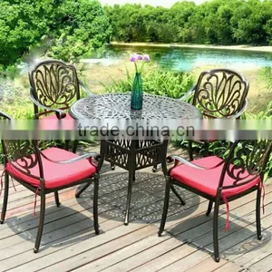 2017 Hot Selling Cast Aluminum Patio Furniture Outdoor Round Table 4 Seater Chairs thumbnail-1