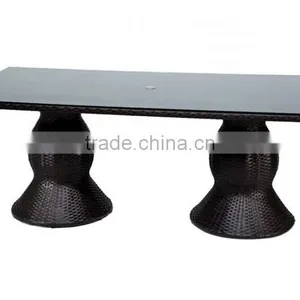 2017 Trade Assurance Most Popular Outdoor Alum Frame Rattan Restaurant Used Dinning Table Set thumbnail-3