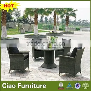 High Quality Outdoor Garden Furniture Outside Black Wicker Table thumbnail-1