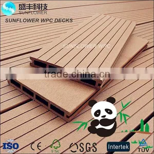 High Quality Engineered WPC Composite Decking, Hollow Waterproof WPC Decking, thumbnail-1