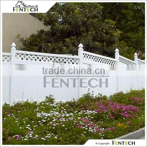 Outdoor White Lattice Top Plastic Privacy Safe Fence thumbnail-1