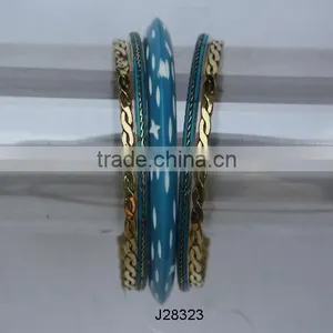 Brass and Resin Mosaic Bracelets thumbnail-1