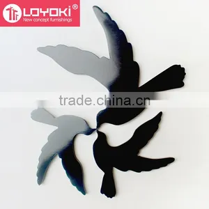 New DIY MDF 3D Bird Wall Sticker Home Decal for Kids Room Wall Wood Murals Sticker Wall Art Decor thumbnail-1
