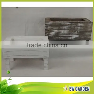 Decorative Garden Large Natural Wooden Flower Pot Bench thumbnail-4