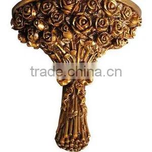 FA-210P-01 Antique Hanging Wall Art Decor With Carved Flower thumbnail-1