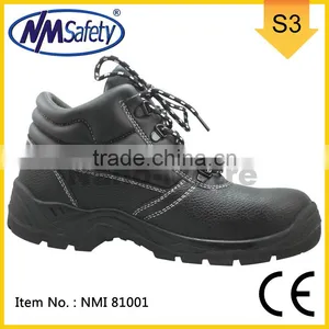 NMSAFETY CE Certificate Black Safety Leather Safety Shoes for Construction Workers thumbnail-1
