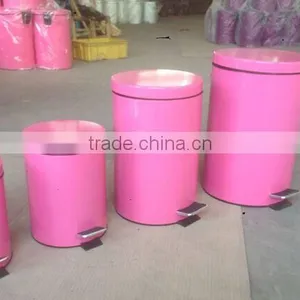 Red Color 410# Stainless Steel Dustbin/trashcan With Good Quality thumbnail-1