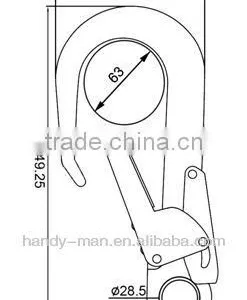 A7312 CE EN362 Forged Aluminum Double Action Safety Rebar Hook thumbnail-3