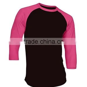 No Brand Customized Your Own Tee Classic 3/4 Sleeve Baseball Plain Blank Relaxed Fit Men Jersey Raglan T-shirt Wholesale thumbnail-4