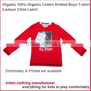 Infant Clothing Organic Kid Clothes Animal Long Sleeve Cartoon Child T Shirt thumbnail-1