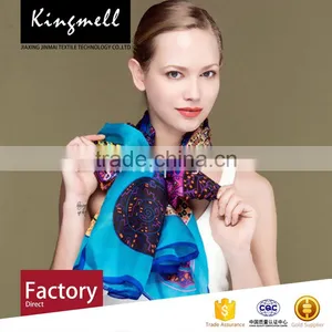 Custom Fashion Digital Print Real Indian Silk Scarf Zhejiang Silk Scarf thumbnail-1