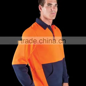 Custom Winter Workwear Hoodies Zipper Safety Mens Fleece Work hi Vis Jacket thumbnail-5