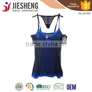 JS-500 Summer New Arrival Woman Sexy Pajamas and Panty,ladies Stylish Ladies Transparent Sexy Lingerie and Panty thumbnail-1