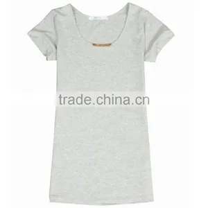 Daily/casual Hot Sale Lady t Shirt With Solid Color and Sleeve thumbnail-2