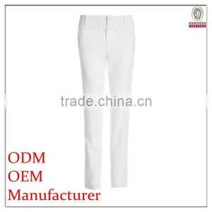 Fancy/fashionable Embroidered Waist Pants Women in White Color thumbnail-1