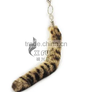 CX-R-27 New Items Customized Genuine Fur Tail Detachable Keychain thumbnail-1